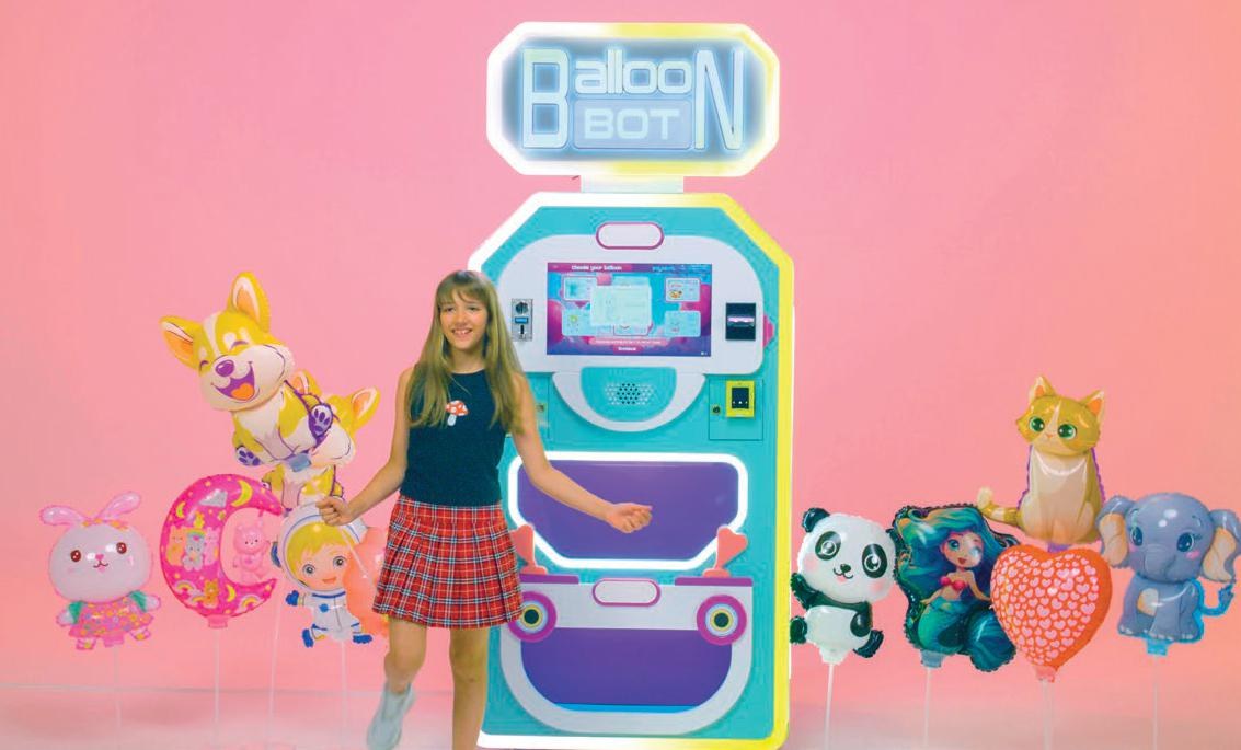 Balloon Bot with foil balloons